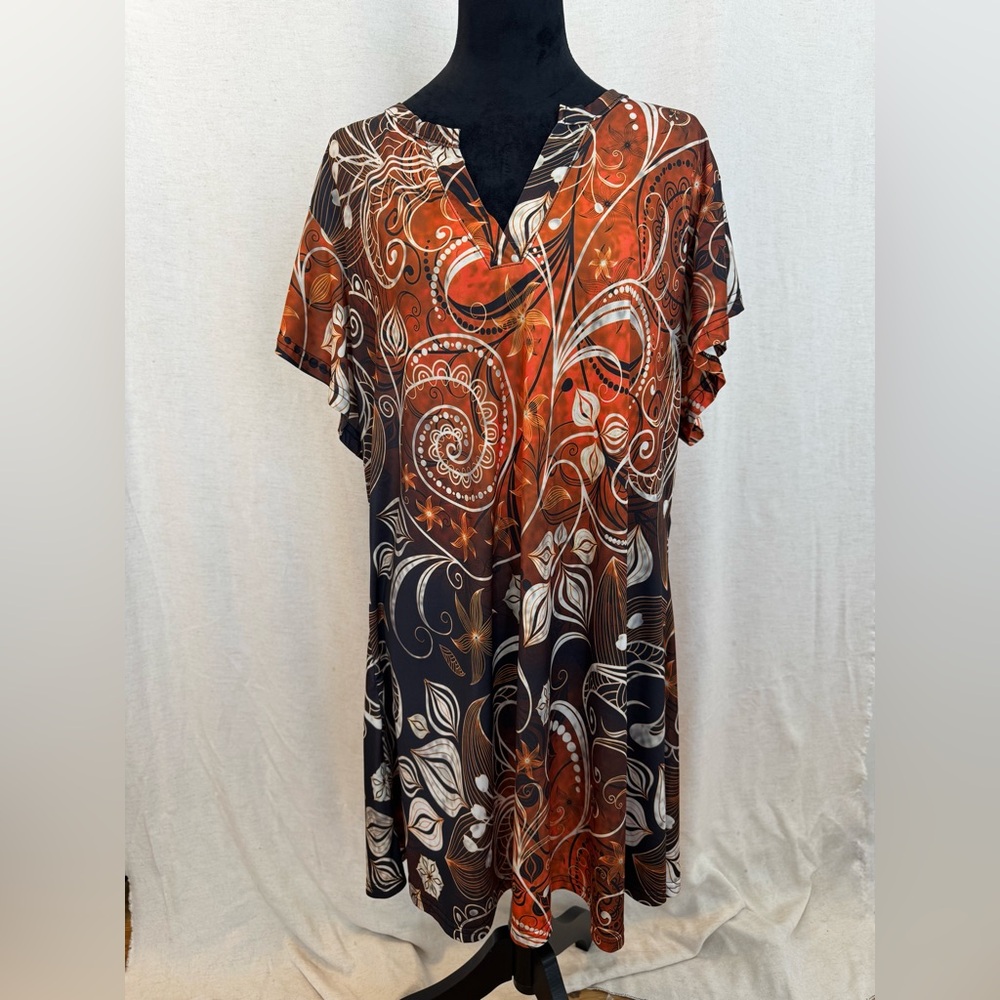 Lily by Firmansy Abstract Swirl Tunic Dress Size 1X